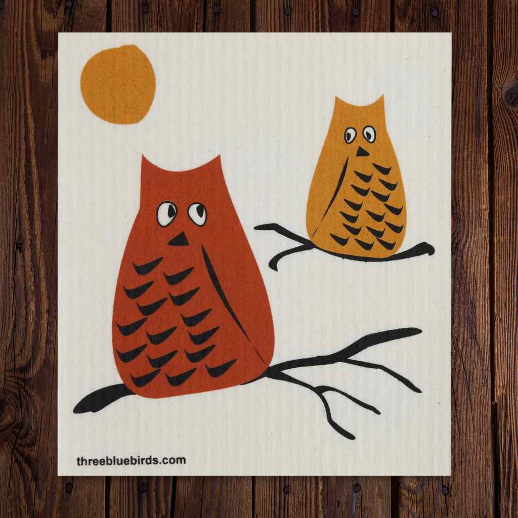 Swedish Dishcloth — Fall Owls