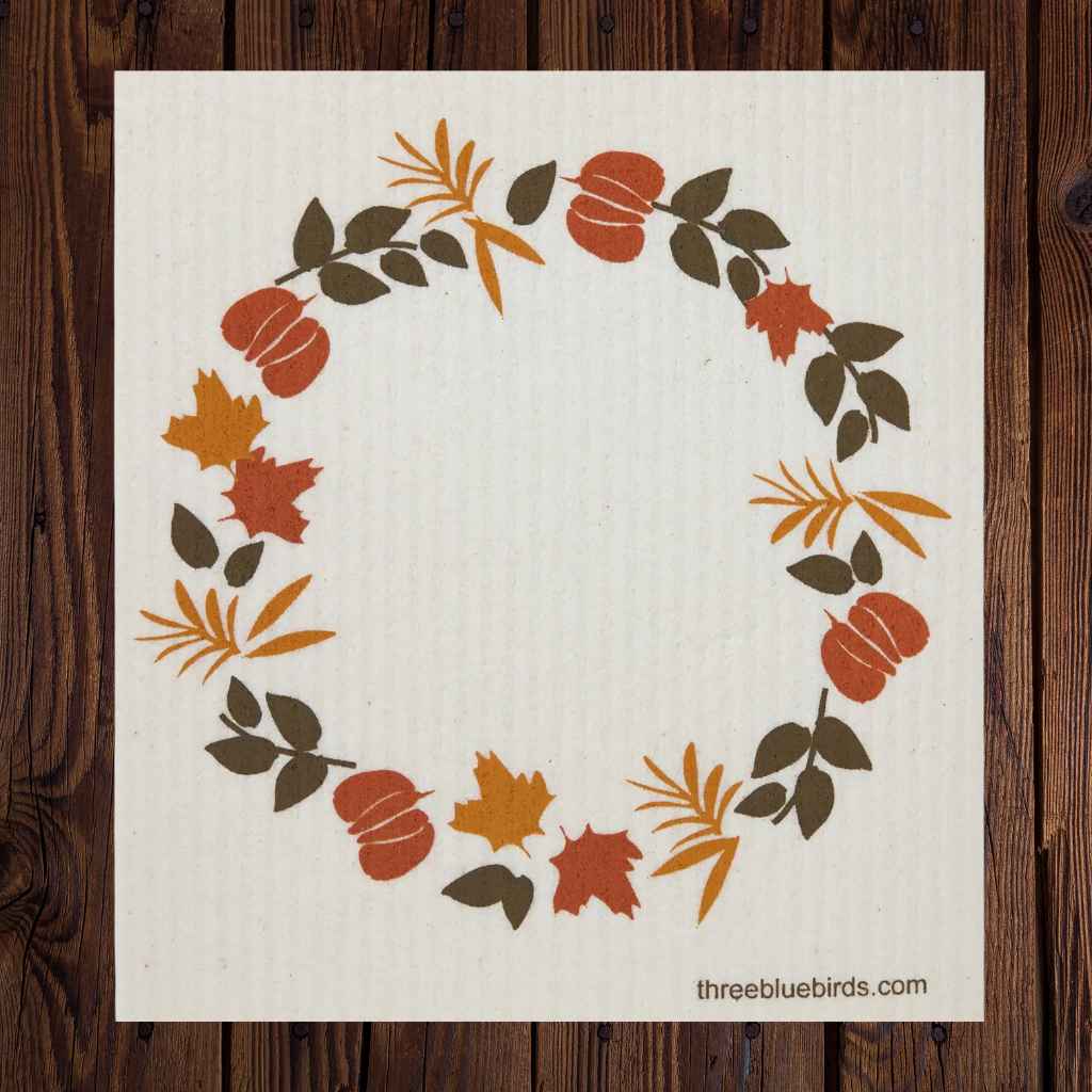 Swedish Dishcloth — Fall Wreath
