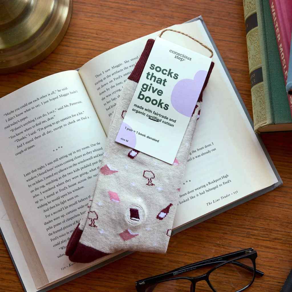 Organic Socks that Give Books | Books and Wine