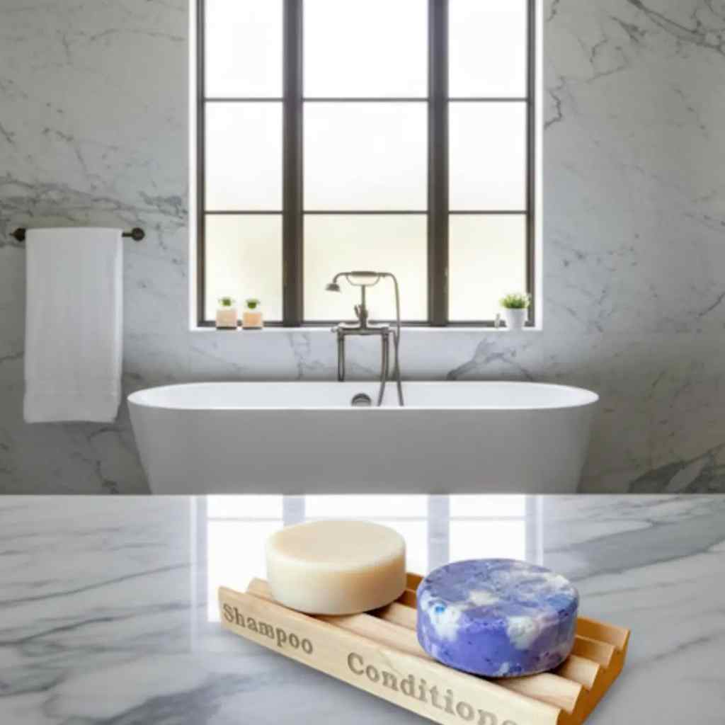 Wood Soap Dish for Shampoo & Conditioner