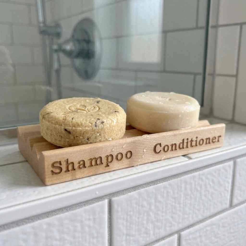 Wood Soap Dish for Shampoo & Conditioner