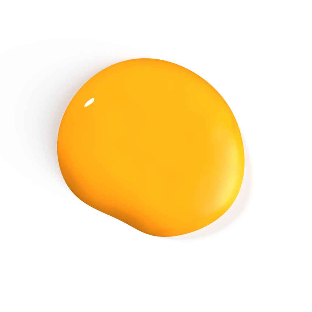 Yellow nail polish swatch on a white background