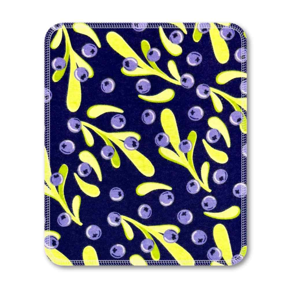 blueberry patterned unpaper towel a white background