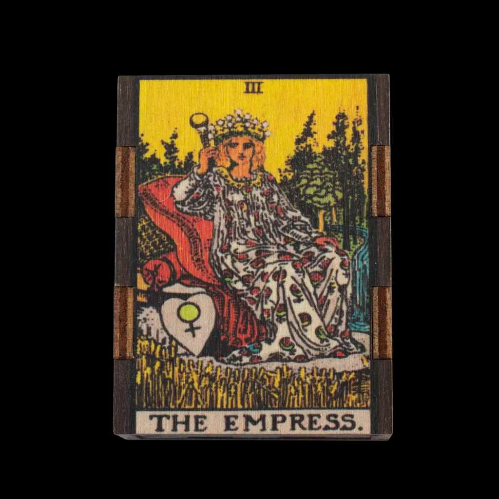Tarot Empress Wood Match Box + Matches