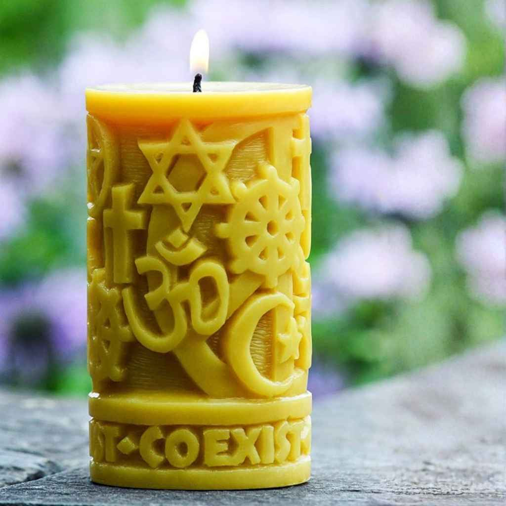 Unscented Beeswax Pillar | Coexist