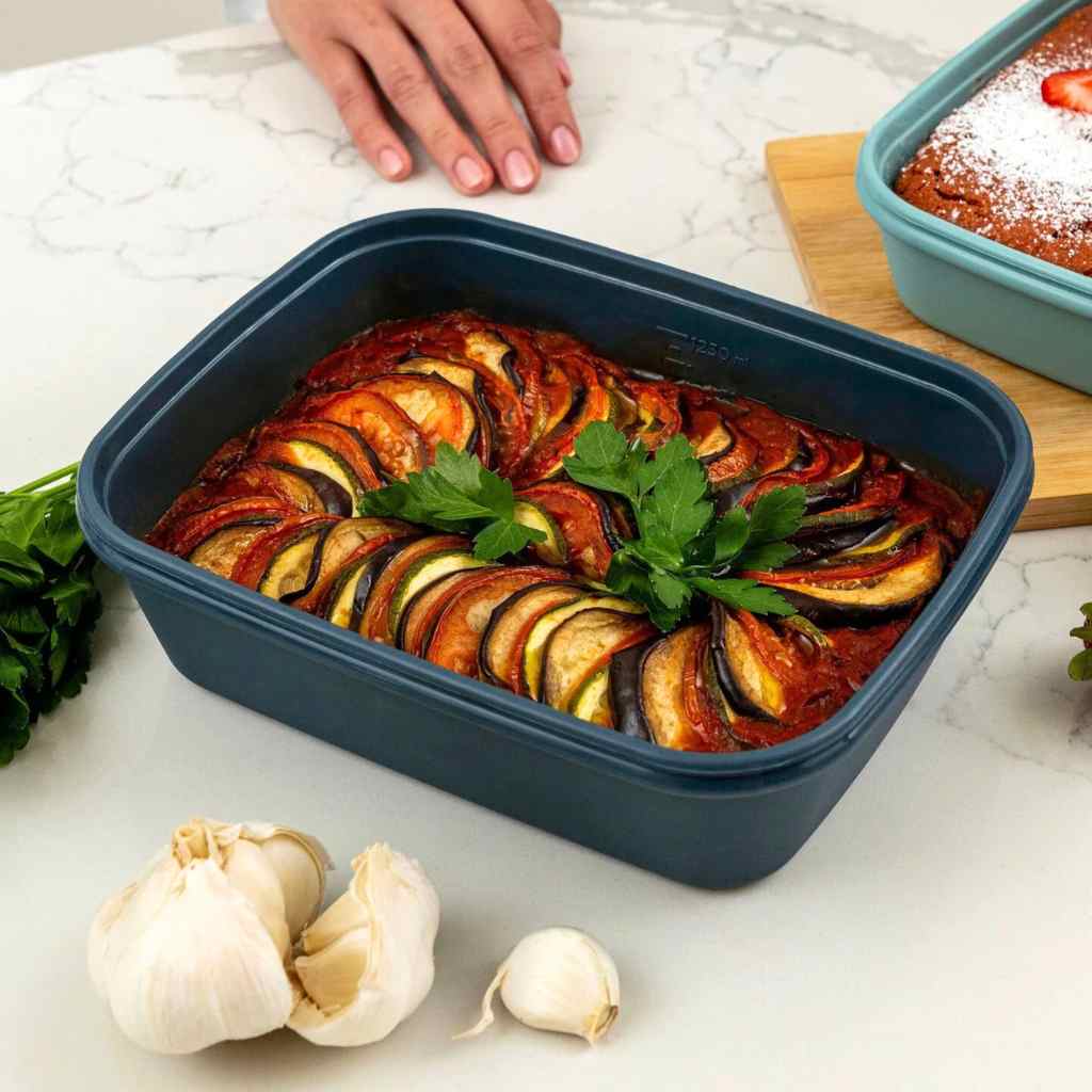 Plastic Free Silicone Food Containers  — Rectangle 48 oz