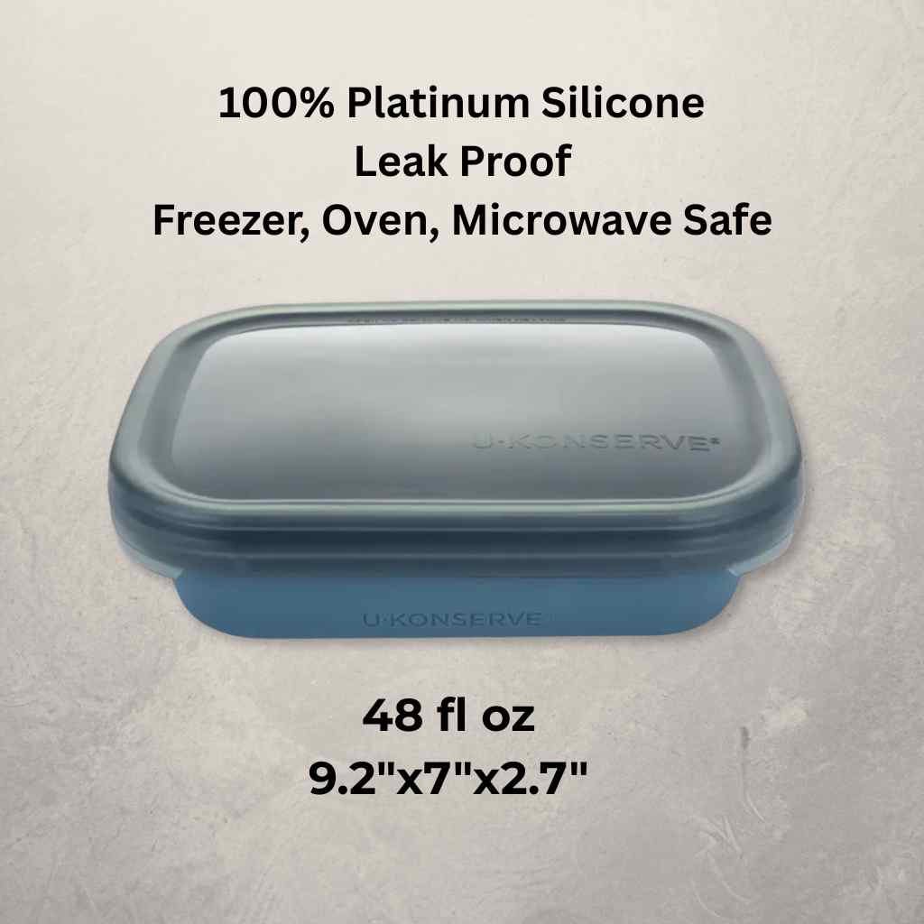Plastic Free Silicone Food Containers  — Rectangle 48 oz