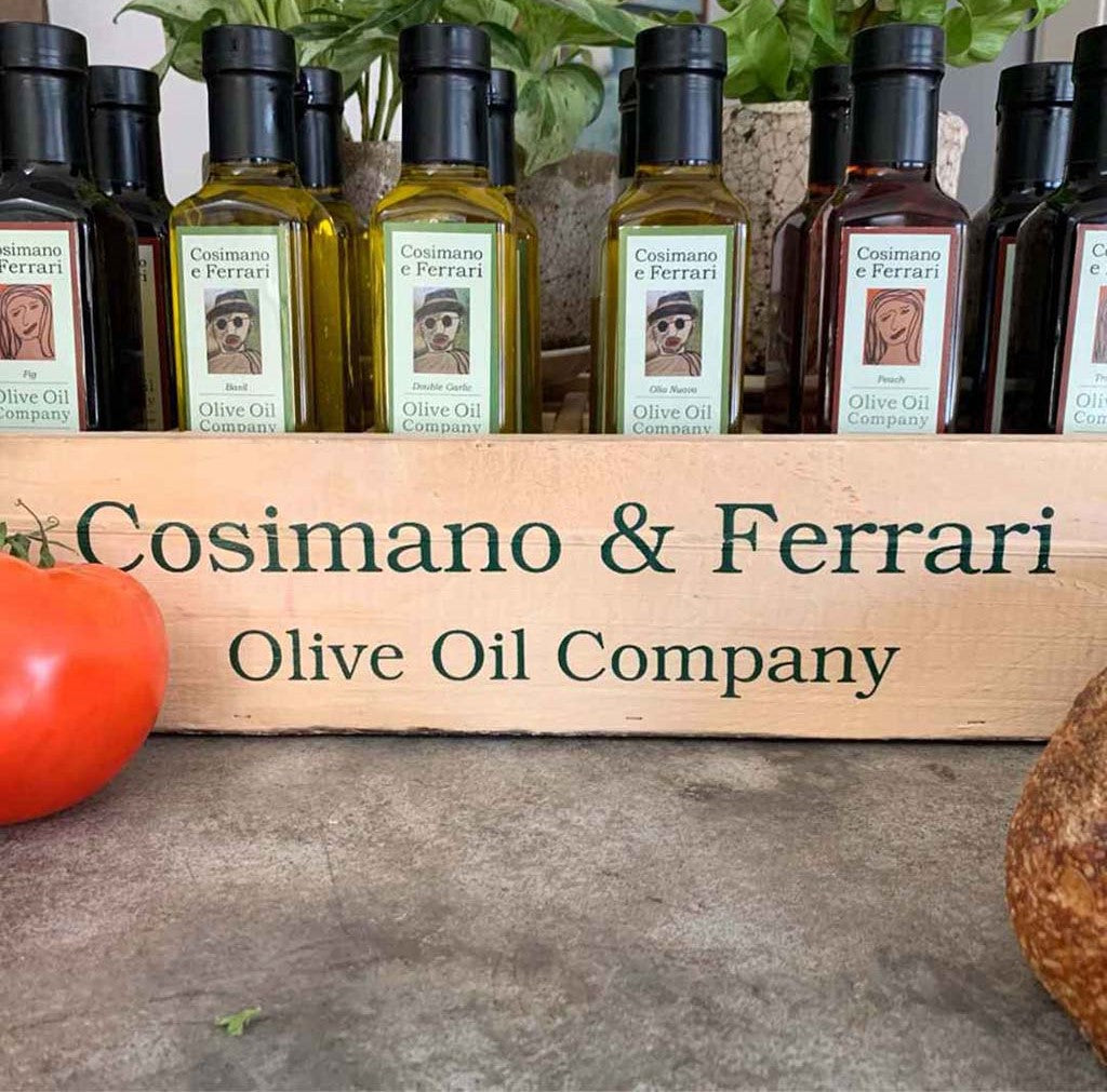 Cosimano & Ferrari Olive Oil Company. Olive oils and balsamic vinegars sourced in Italy, made in USA.