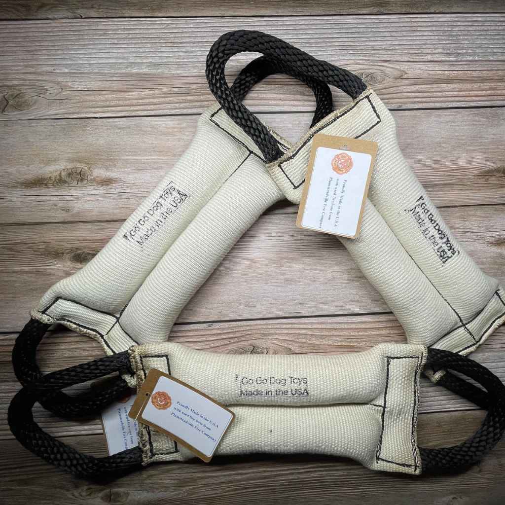 Recycled Fire Hose Tug Toy with Dual Rope Handles