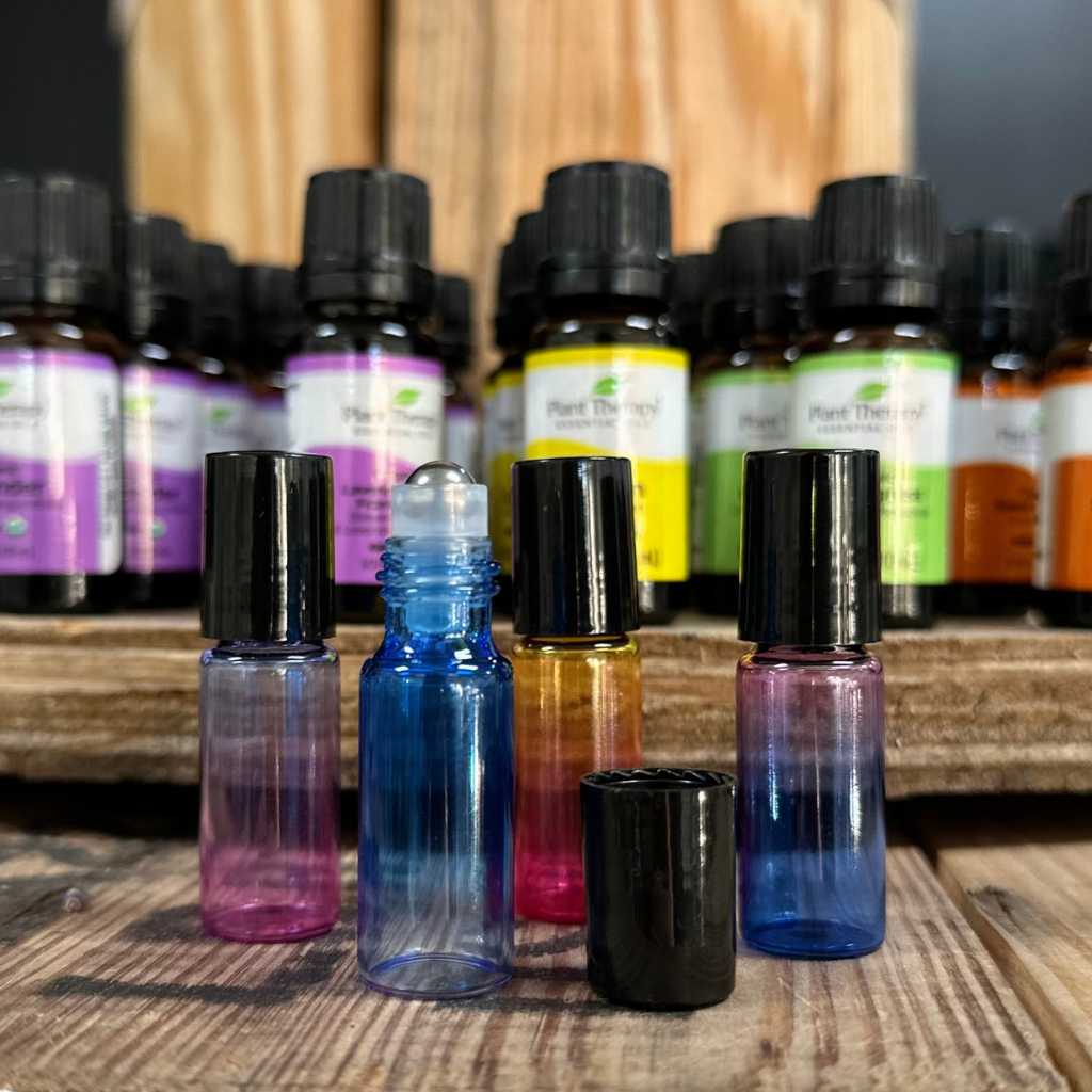 Essential Oil Roller Bottle Applicator (Glass Vial + Stainless Roller Ball)