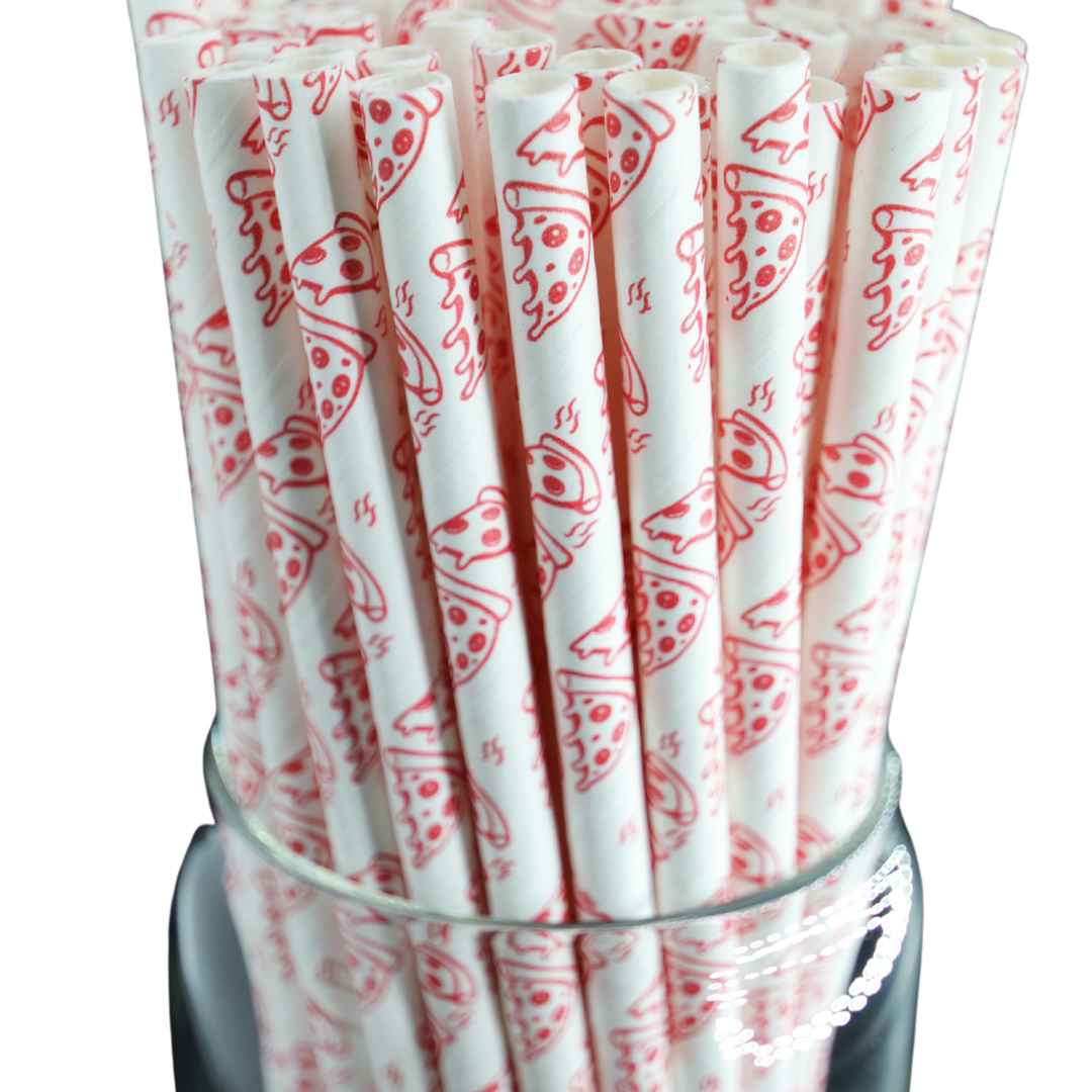Roc Paper Straws | Novelty Prints: Pizzas