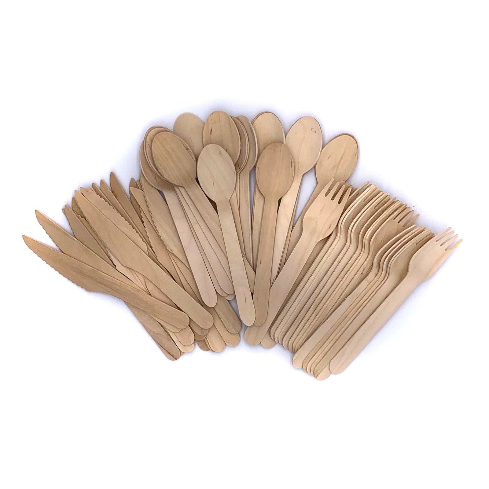 Eco-gecko disposable wooden forks, knives, and spoons