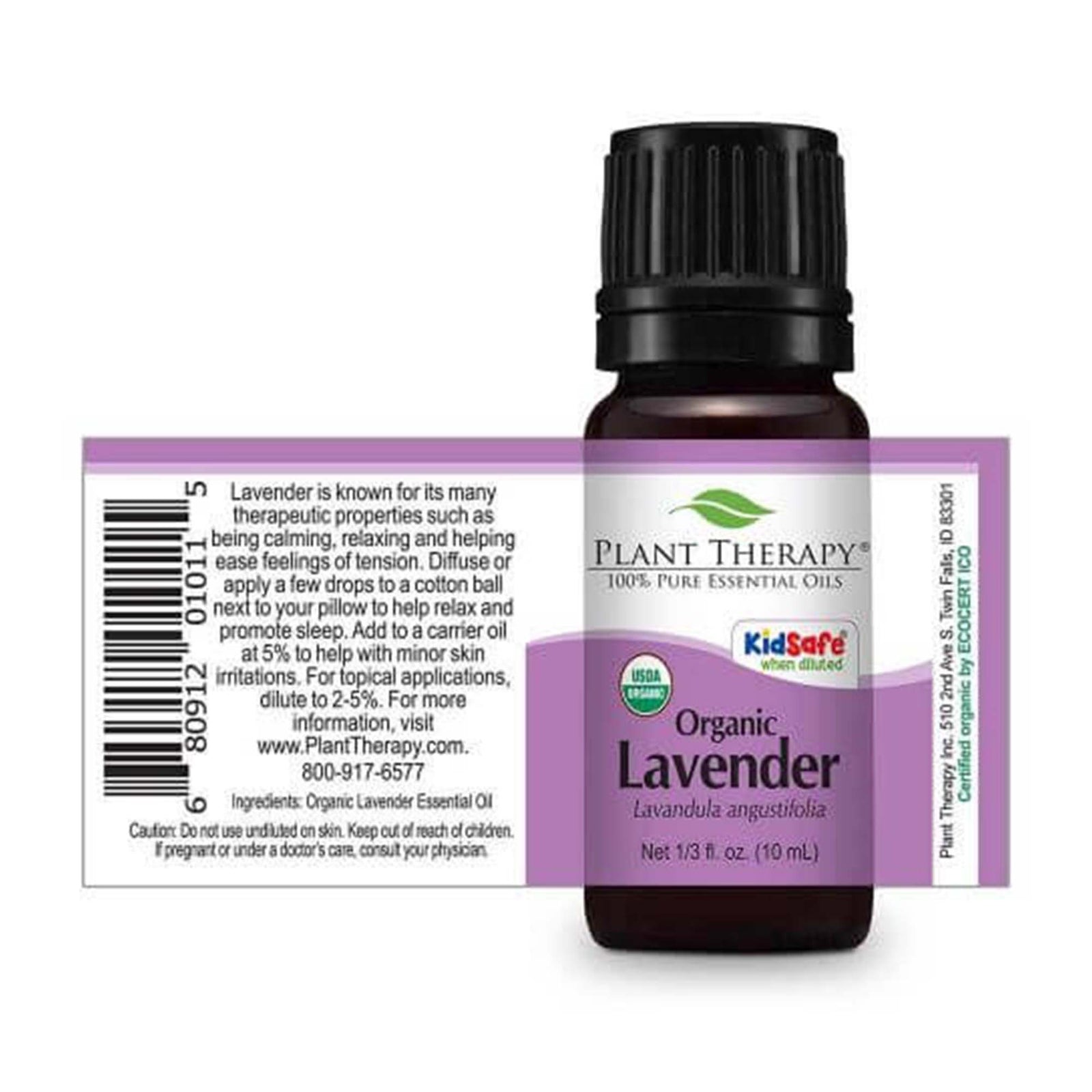 black bottle and full label view with directions, ingredients and cautions visible. 10 ml