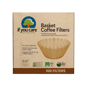 If You Care® FSC® & Compostable Certified. Unbleached. Totally Chlorine-Free (TCF). Basket coffee filters. 100 filters per package