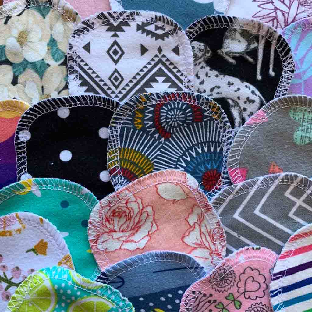 Marley's Monsters Reusable Facial Rounds -100% Cotton, more Surprise Prints, varied, unique, 10-pack--What's Good