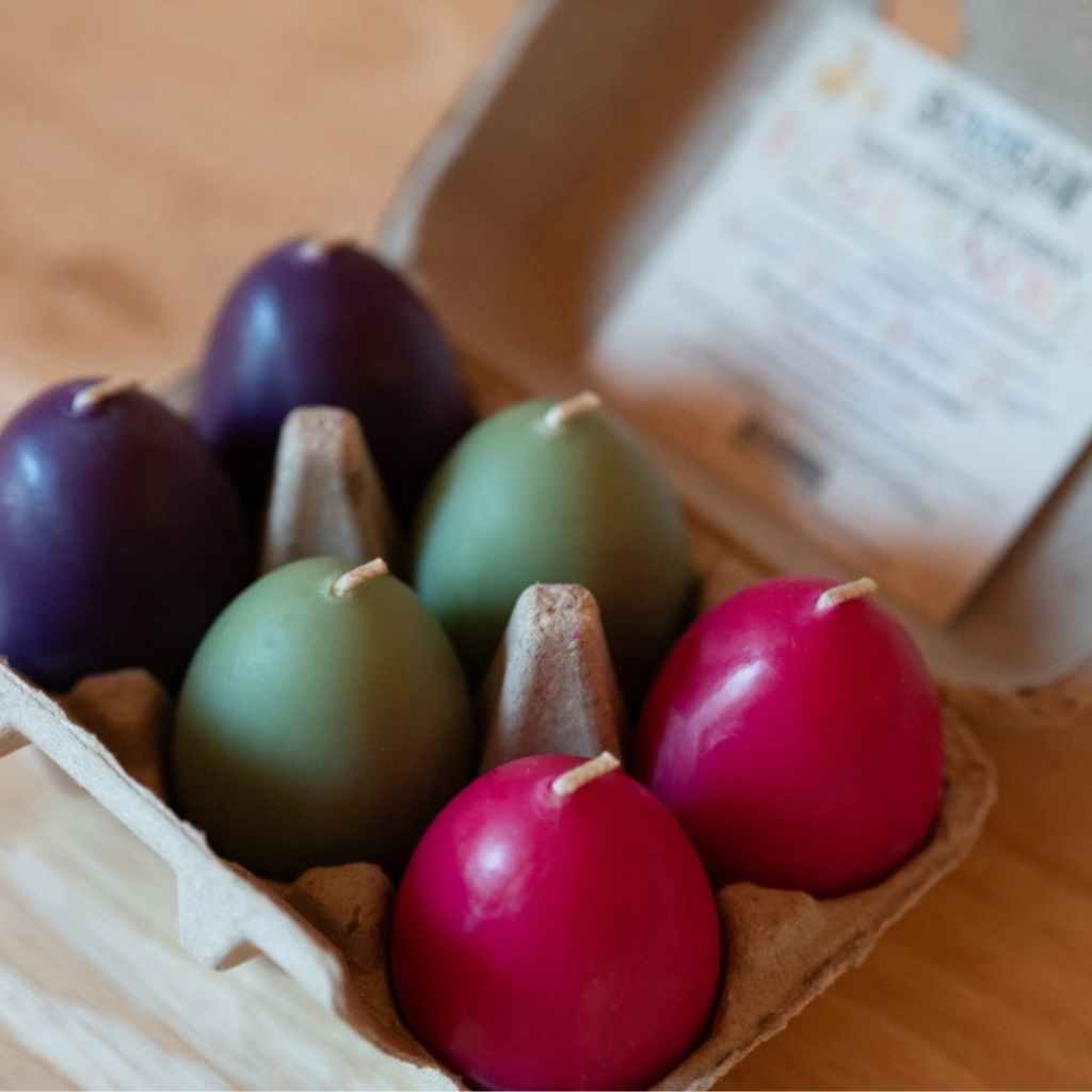 Unscented Beeswax Egg Candles | 6-Pack