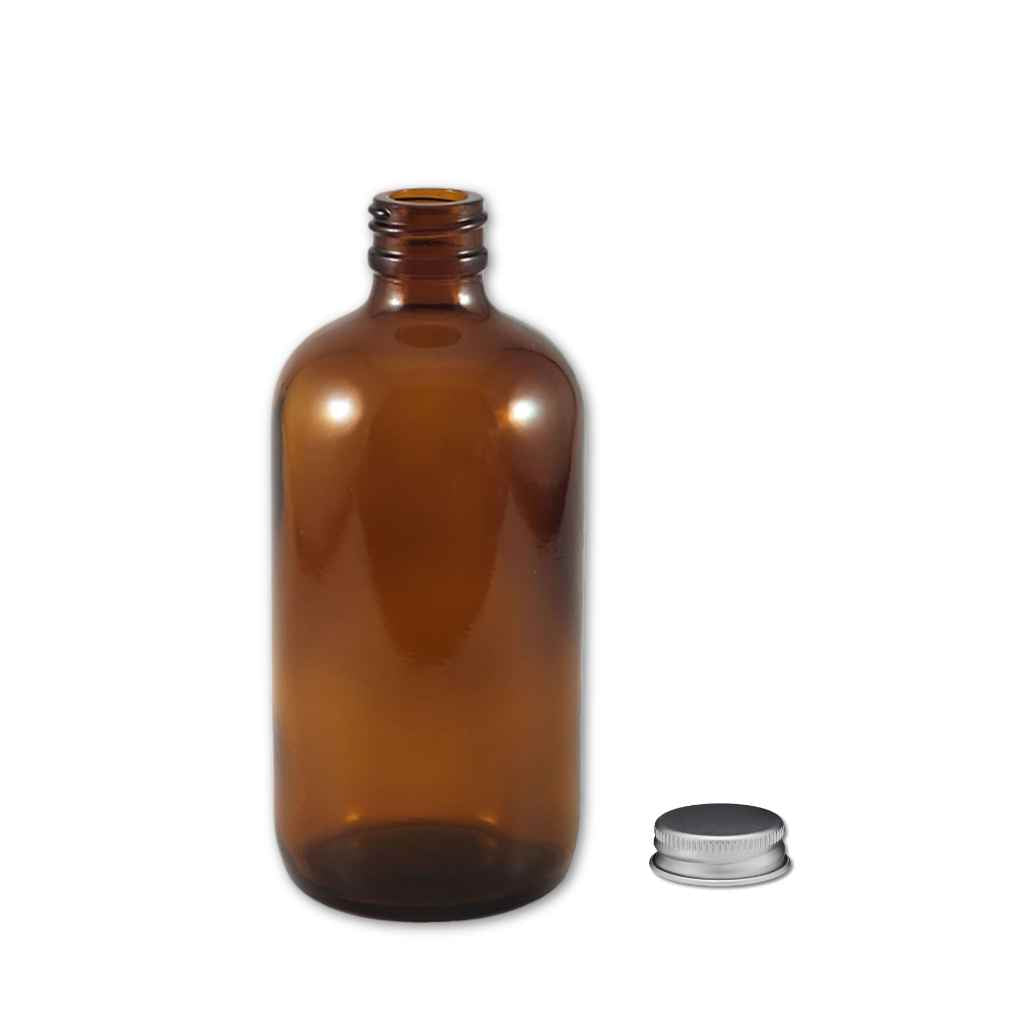 Glass Boston Round Bottle 8 oz | Clear or Amber