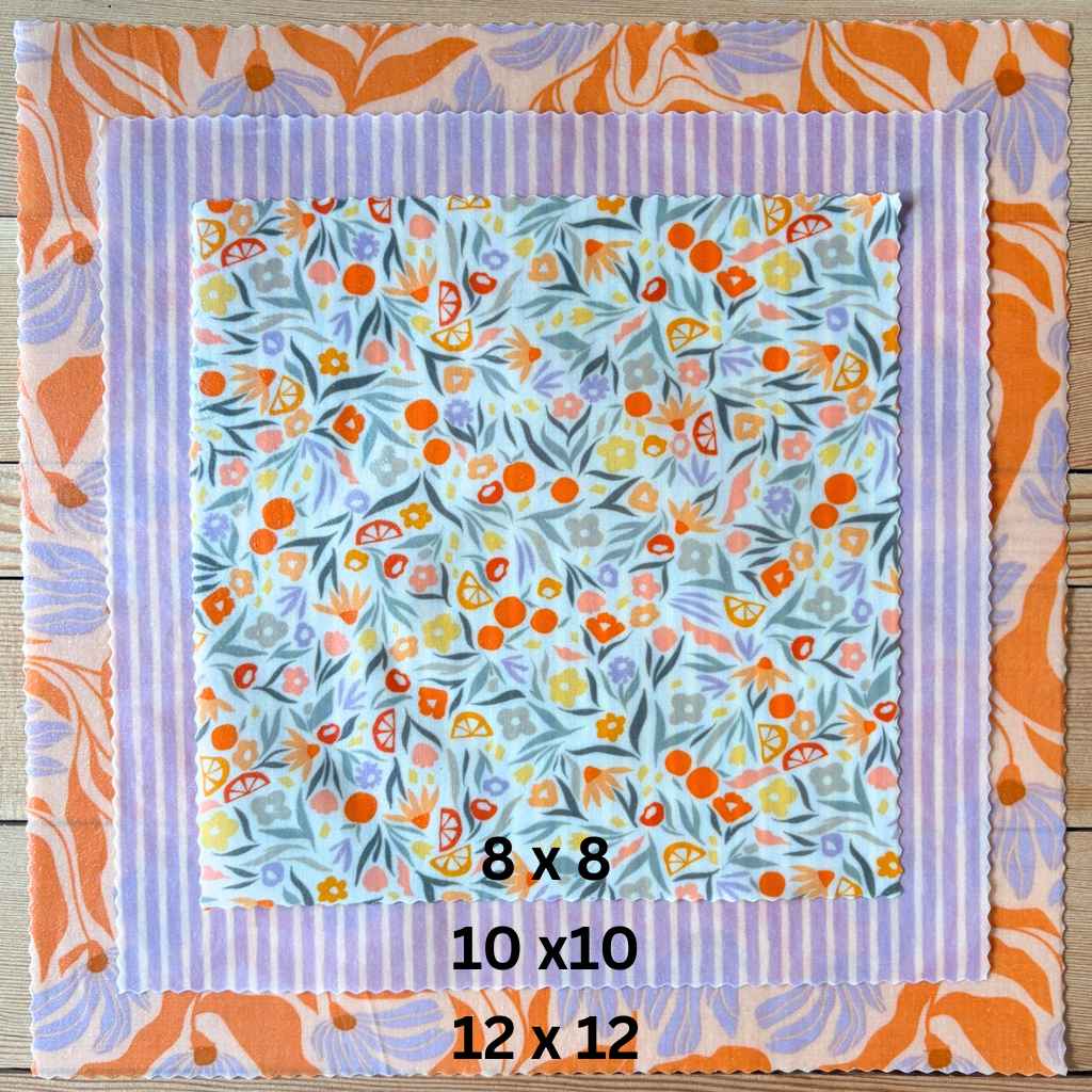Floral Zest 3-Pack | Beeswax Food Wraps