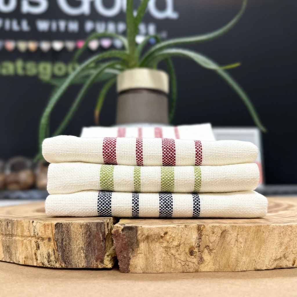 100% Recycled Cotton Kitchen Towels — 3-Pack