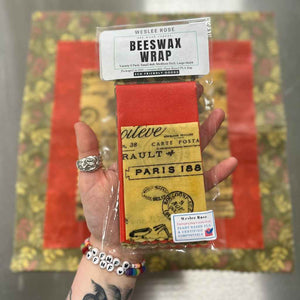 Weslee Rose BEESWAX WRAPS Variety Pack includes 1 small, 1 medium, and 1 large organic compostable beeswax wraps