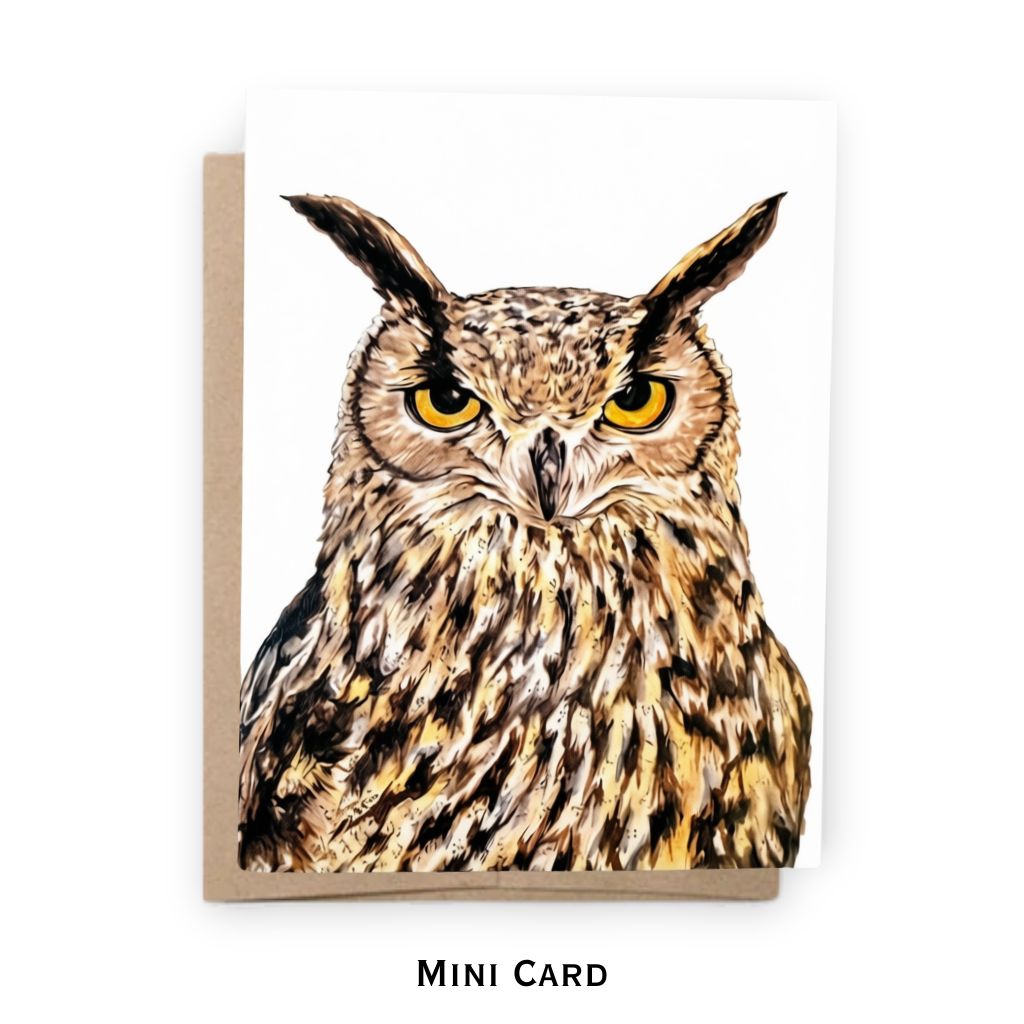 Mini Notecard | Great Horned Owl
