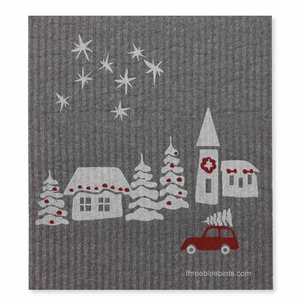 Swedish Dishcloth — Christmas Village