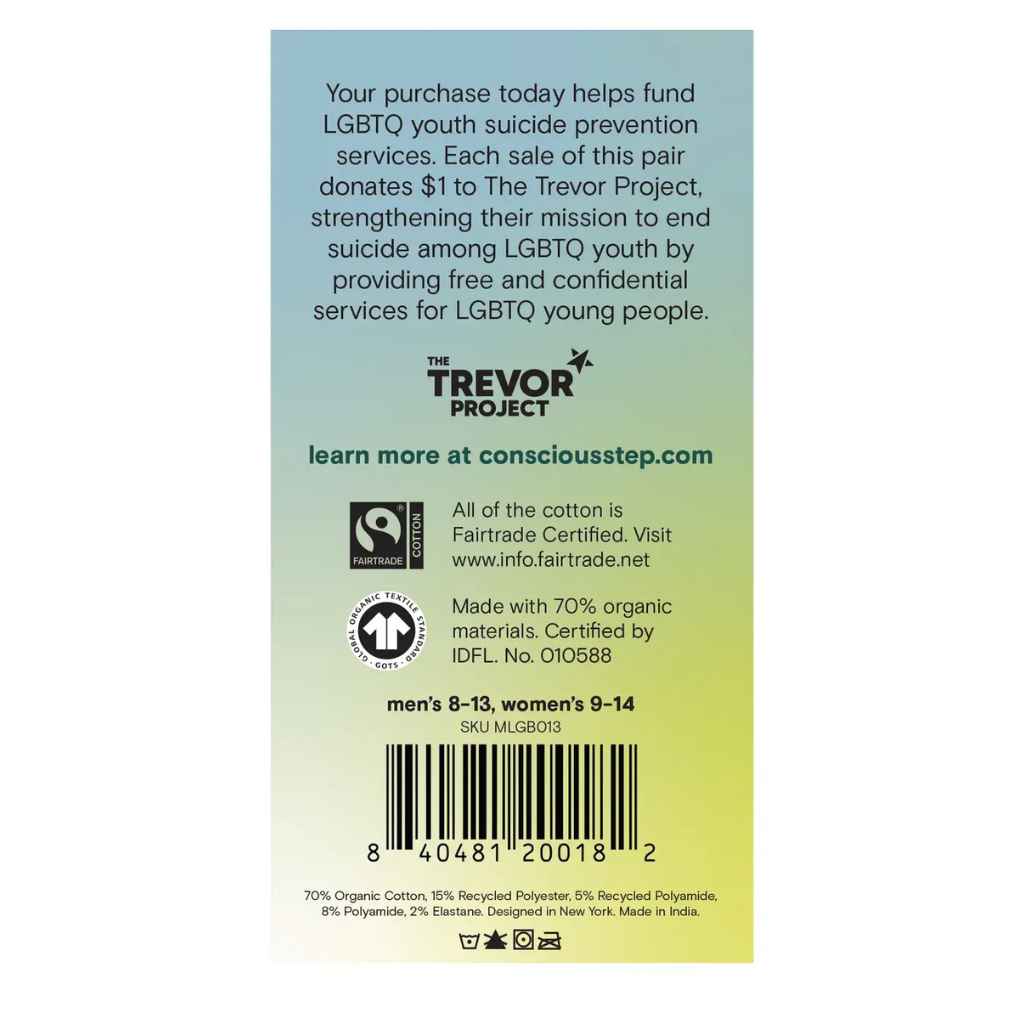 Organic Socks that Save LGBTQ Lives | Pride Flag