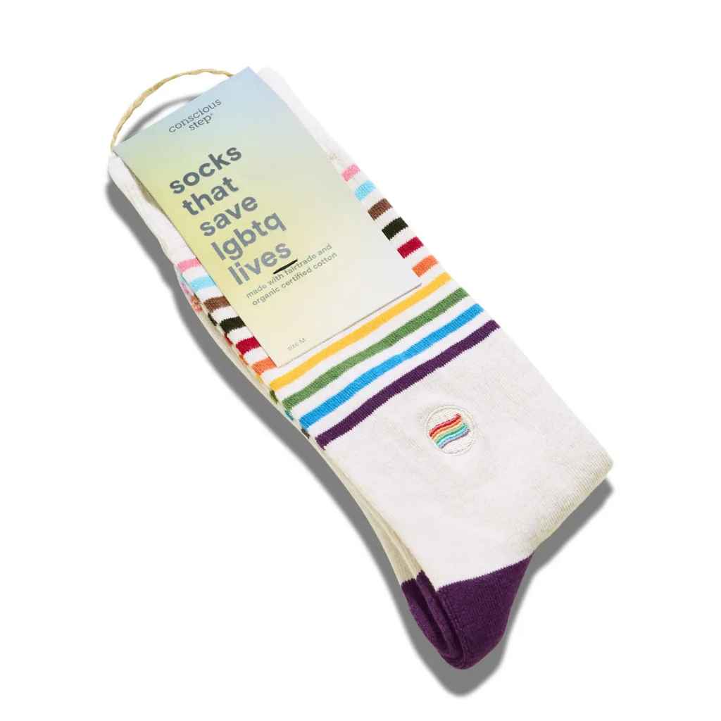 Organic Socks that Save LGBTQ Lives | Pride Flag