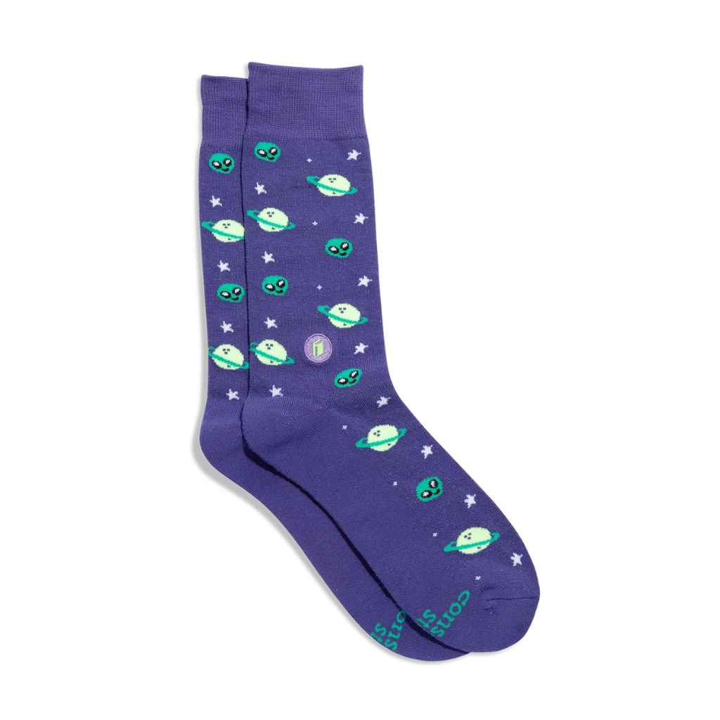Organic Socks that Give Books | Purple Planets