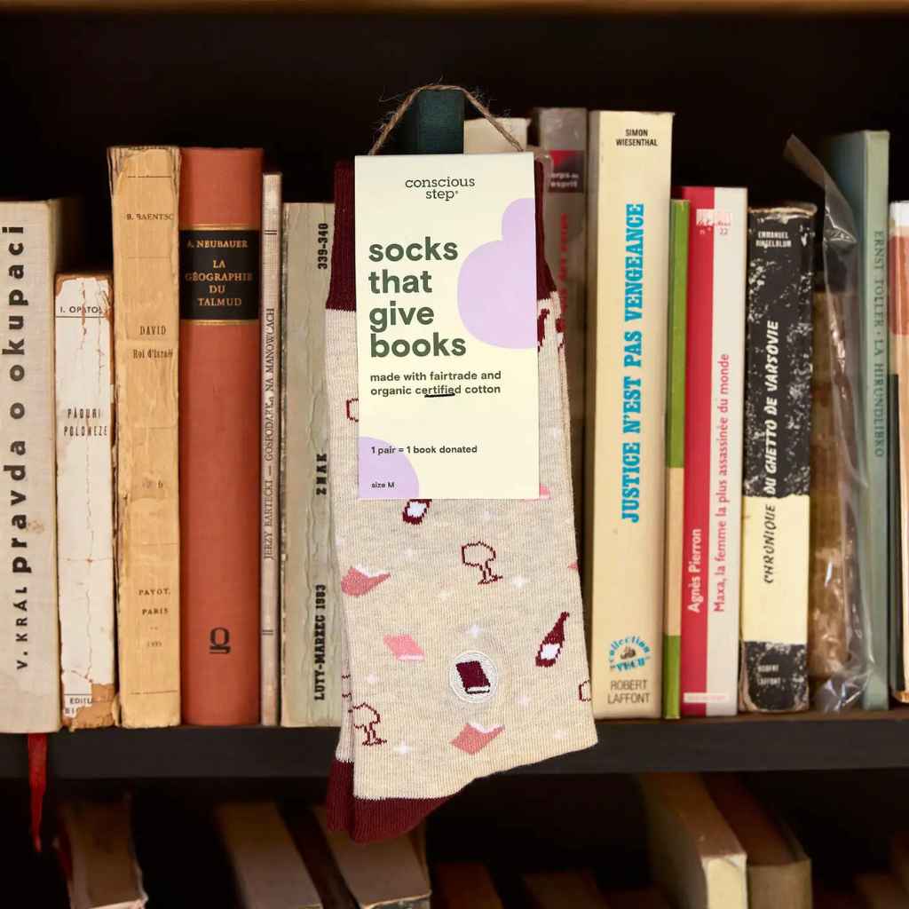 Organic Socks that Give Books | Books and Wine
