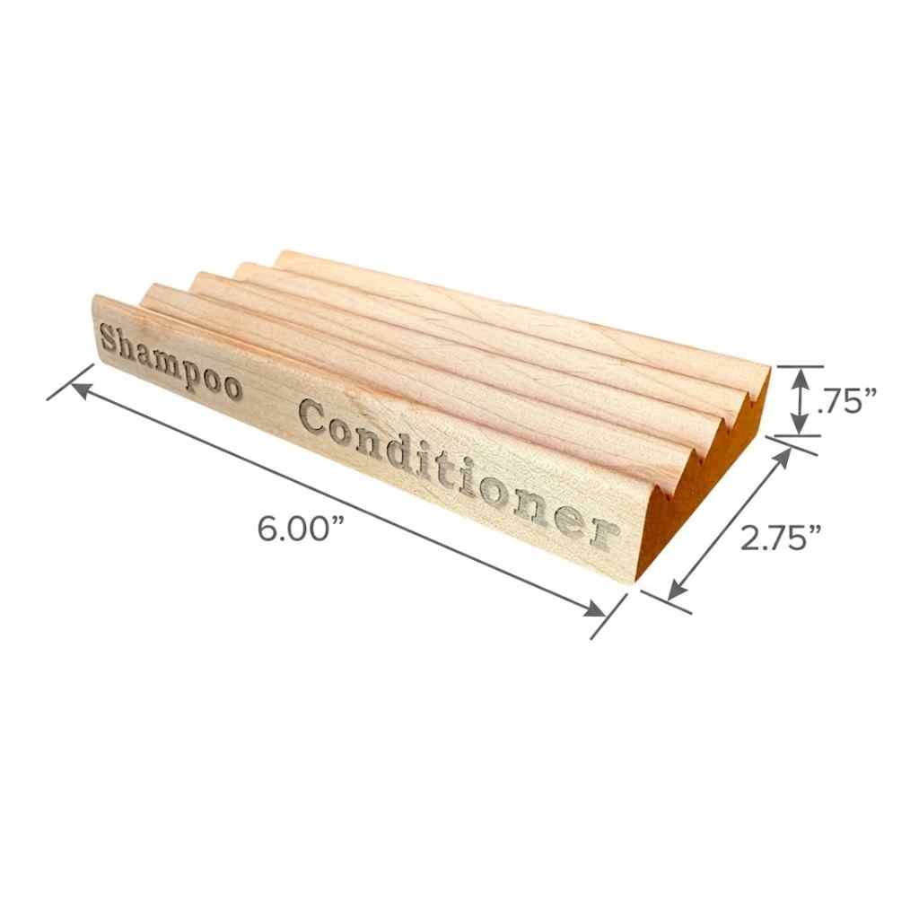 Wood Soap Dish for Shampoo & Conditioner