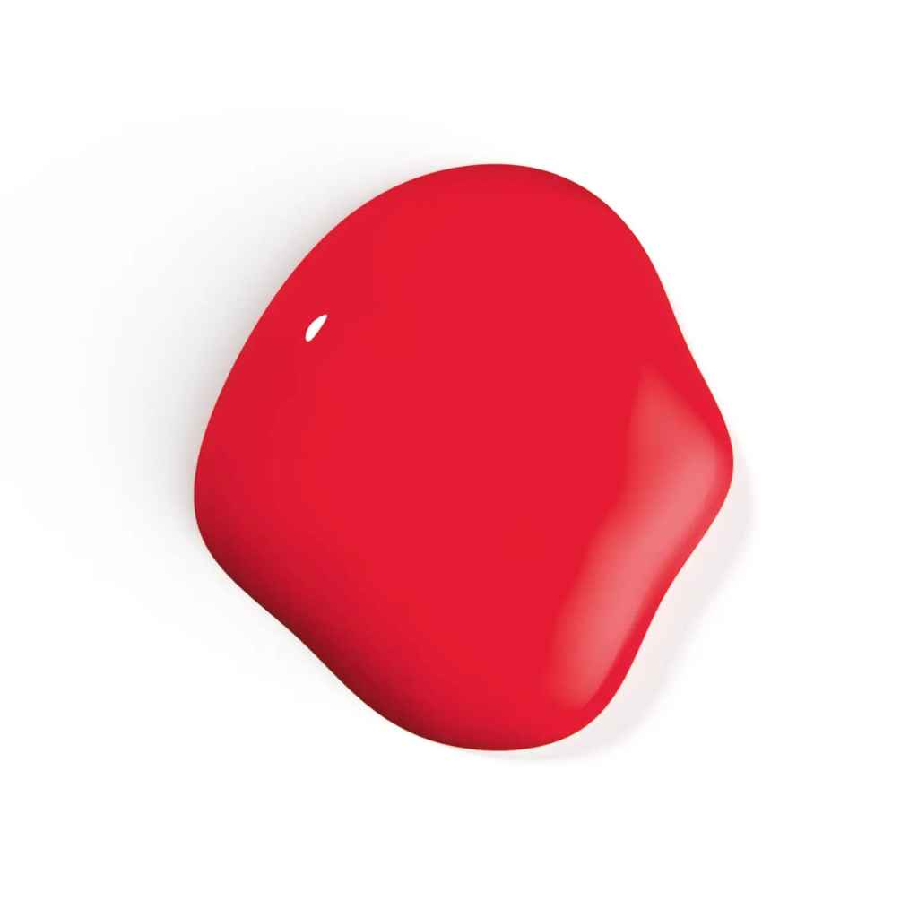 Red nail polish swatch on a white background