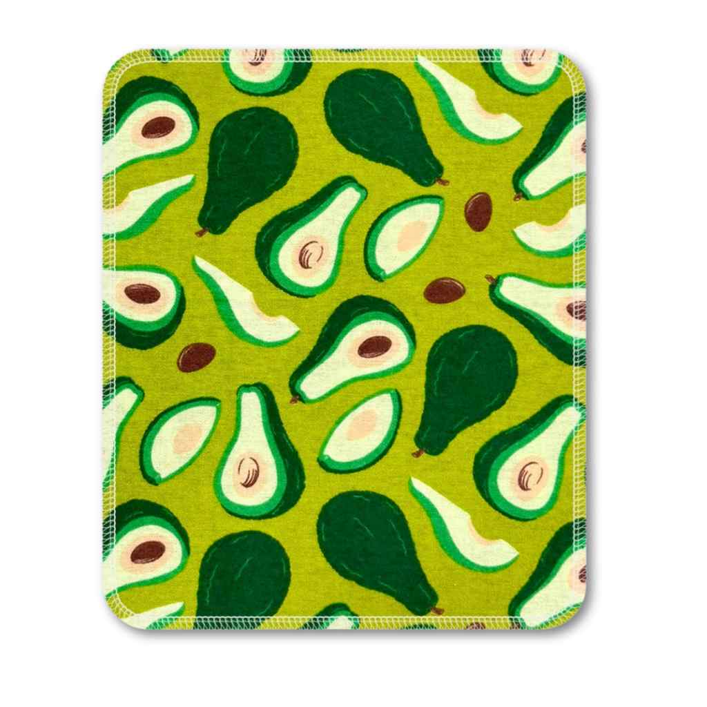 Avocado patterned unpaper towel a white background