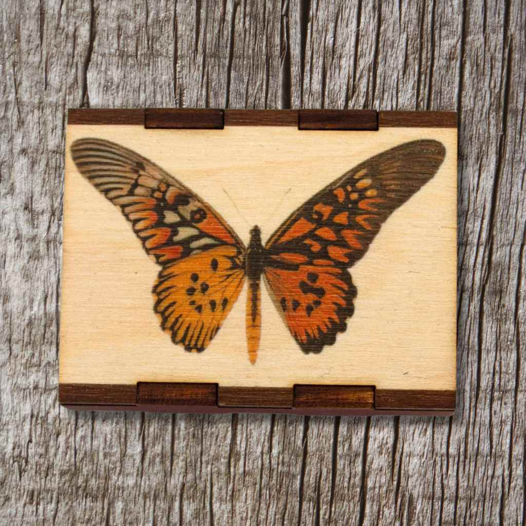 Butterfly Wood Match Box + Matches