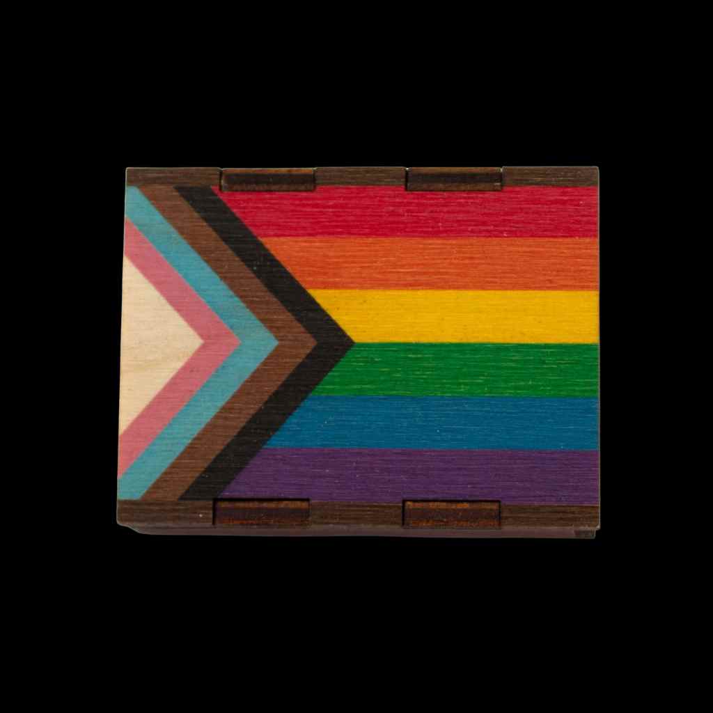 LGBTQ+ Flag Wood Match Box + Matches