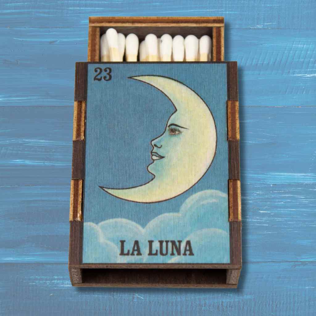 Luna Loteria Wood Match Box + Matches