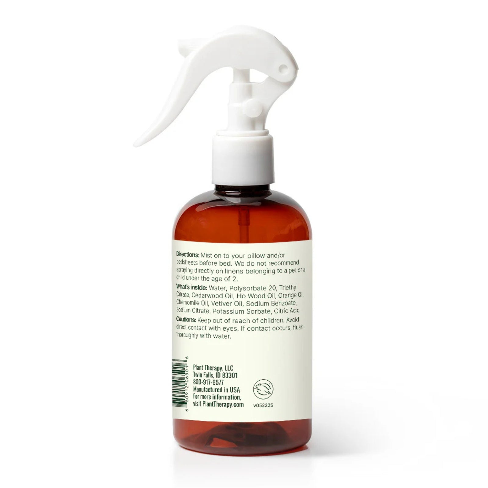 A trigger spray bottle of MONSTER AWAY, a white spray top, and a white label showing directions and ingredients, set against a plain white background.