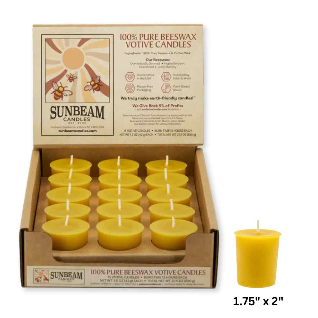 Beeswax Votive Candles | Unscented