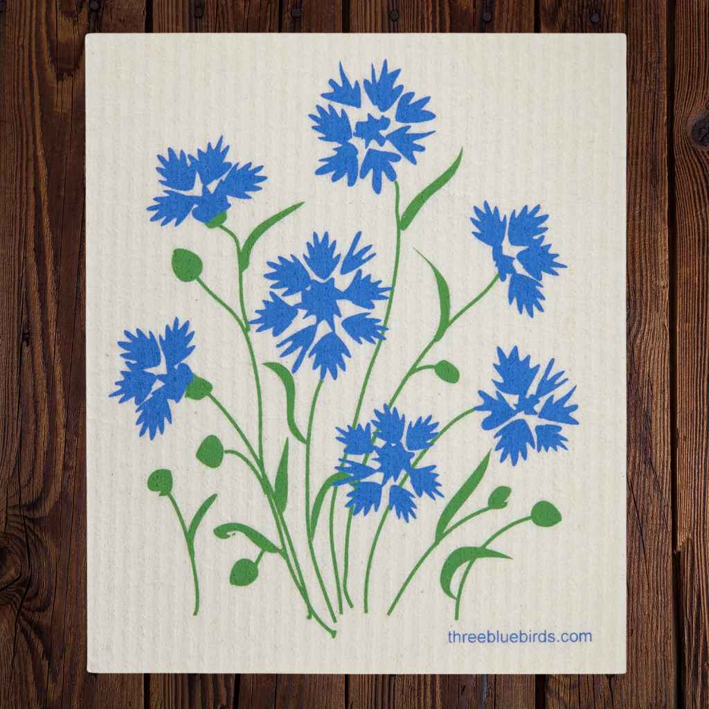 Swedish Dishcloth — Cornflowers