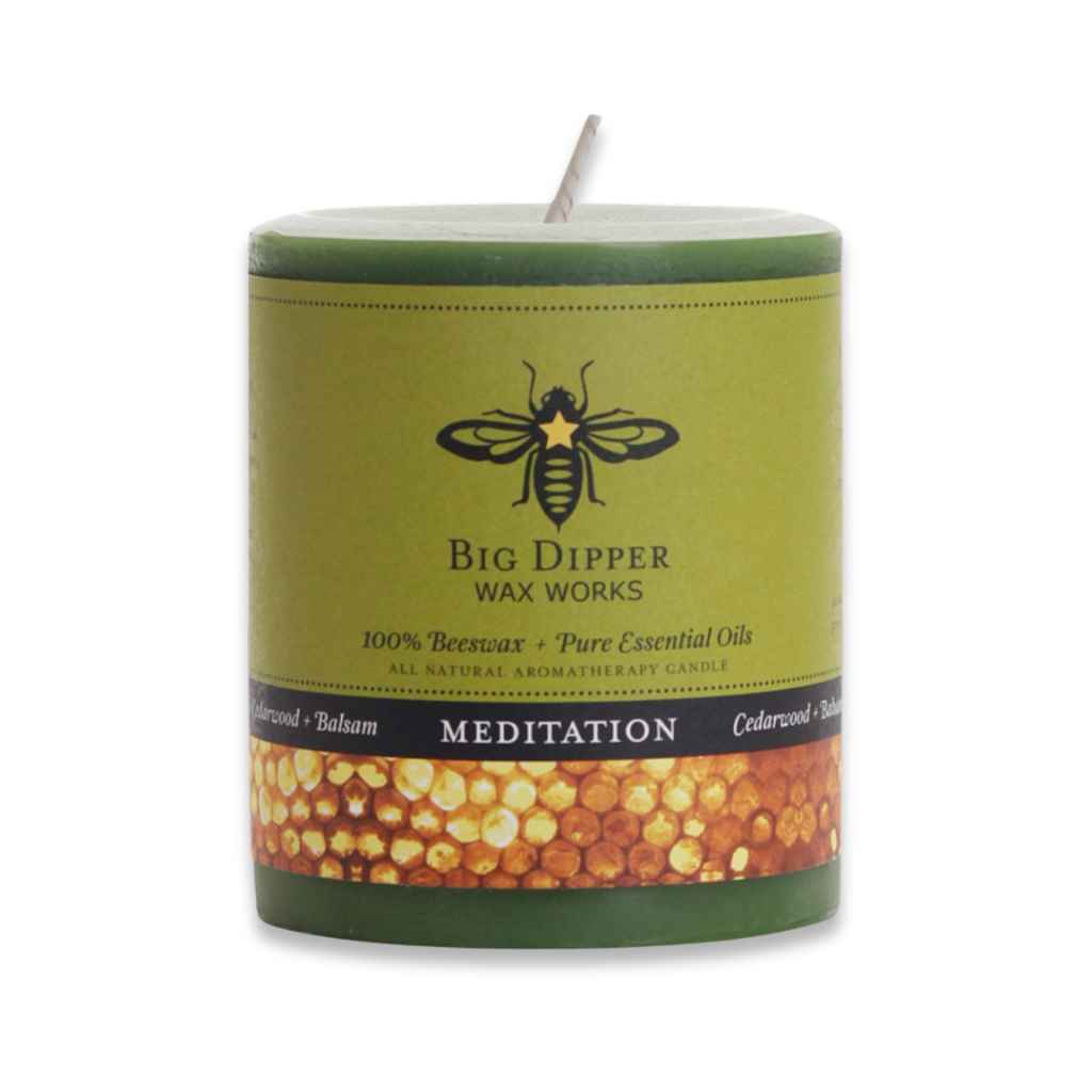 100% Beeswax Pillar Aromatherapy Candle | Meditation