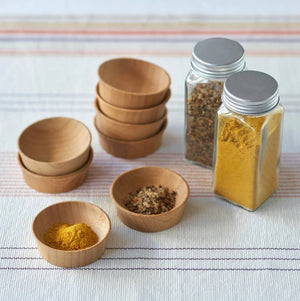 Bamboo Condiment Cups, set of 4 small condiment cups made by Bambu. Plant-based materials, Sustainably-sourced bamboo.