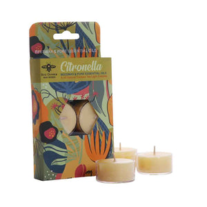 Citronella Tea Light Candles — Beeswax & Soy