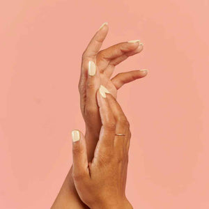VEGAN, 21-Free, 77% plant-based nail polish, BKIND nail polish in French Beige, sheer