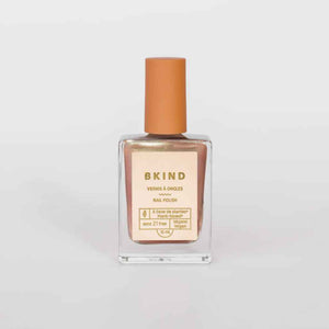 VEGAN, 21-Free, 77% plant-based nail polish, BKIND nail polish in Glazed pearly rose gold color