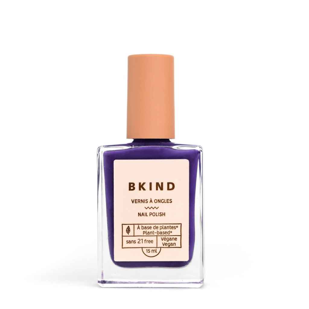 vegan, 77% plant-based, 21-FREE, professional-grade nail polish in a DARK PURPLE hue called URSULA by BKIND