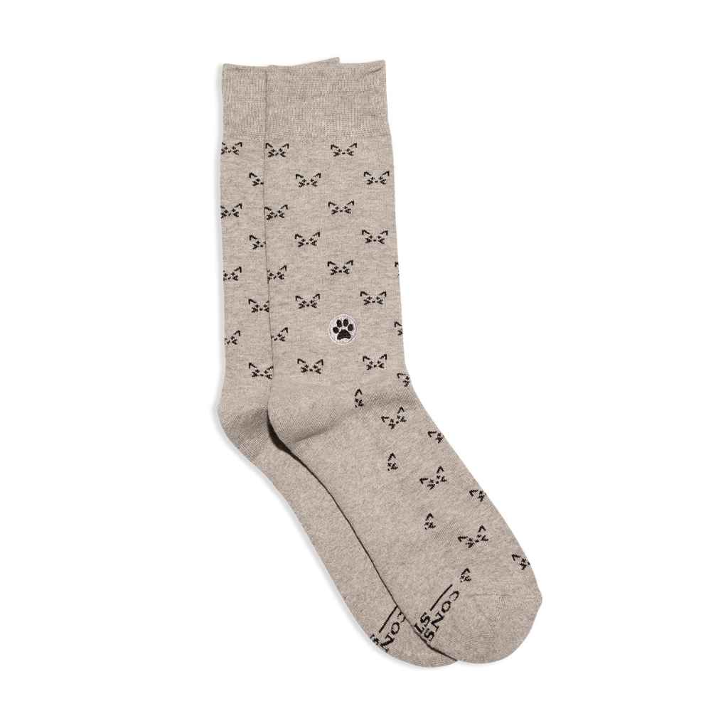 Organic Socks that Save Cats | Grey