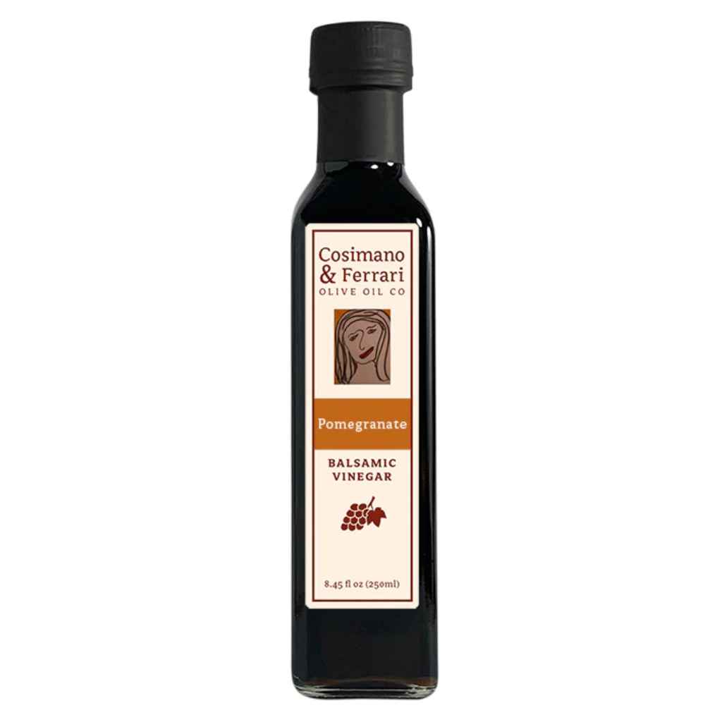 Cosimano &amp; Ferrari&#39;s Pomegranate Balsamic Vinegar, 8/45 fl oz. Sourced in Italy, made in USA.