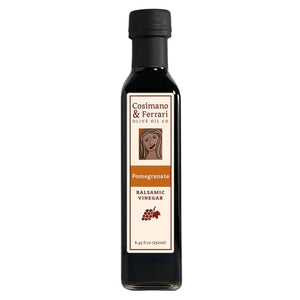 Cosimano & Ferrari's Pomegranate Balsamic Vinegar, 8/45 fl oz. Sourced in Italy, made in USA.