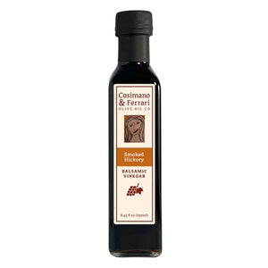 Cosimano & Ferrari's Smoked Hickory Balsamic Vinegar, 8/45 fl oz. Sourced in Italy, made in USA.