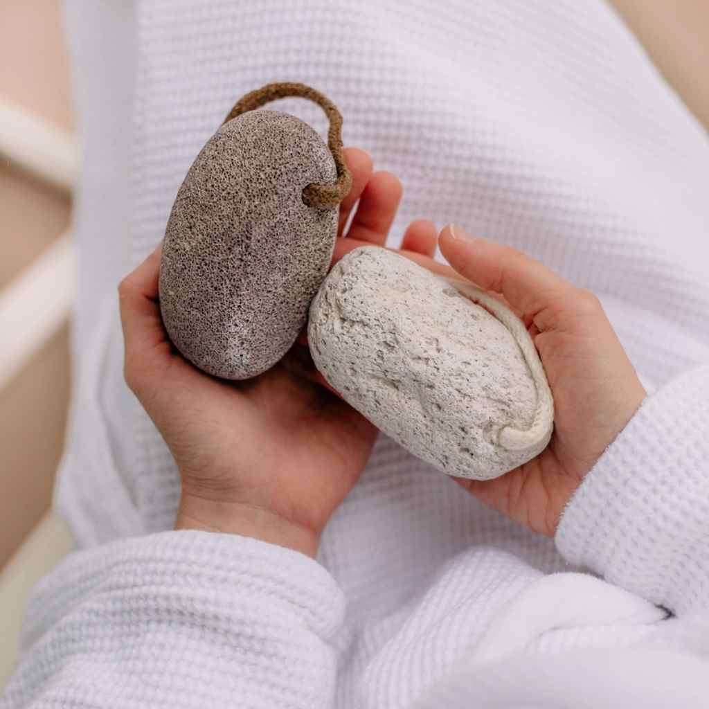 Genuine volcanic pumice stones in light or dark hues. Crafted by Croll &amp; Denecke.